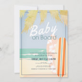 Baby aan boord Beach Surf Girl Baby shower Kaart (Voorkant)