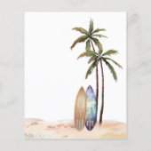 Baby aan boord Beach Surven Baby shower Uitnodigin (Achterkant)