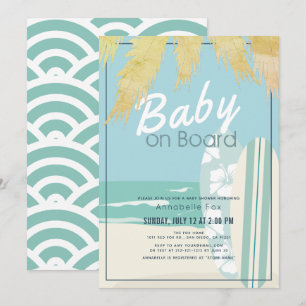 Baby aan boord Beach Surven Boy Baby shower Kaart