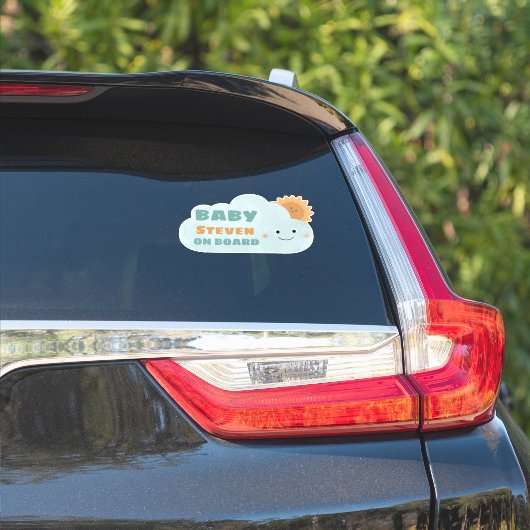 Baby aan boord - Cloud en Sun Sticker (Auto Zijkant)