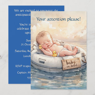 Baby aan boord Digitale Download Shower Uitnodigin Kaart