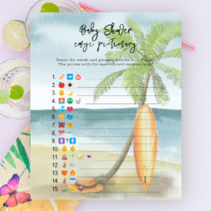 Baby aan boord - Emoji prenten spel baby shower