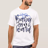 Baby Aan boord geborduurde Blue Coquette T-shirt (Voorkant)