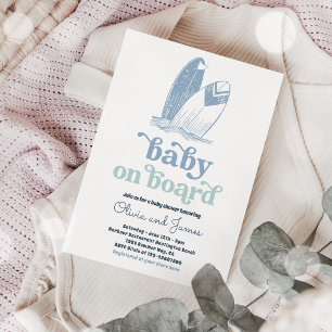 Baby aan boord Modern Surf Beach Baby shower Kaart