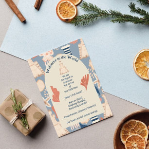 Baby aan boord Nautical Boy Geboorte Aankondiging Briefkaart