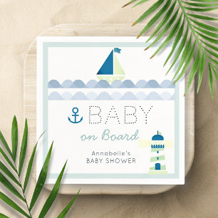 Baby aan boord Nautisch blauwe jongens baby shower Servet
