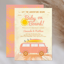 Baby aan boord roze meisje surfboard baby shower