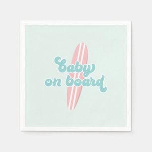 Baby aan boord Roze strand Baby shower Servet