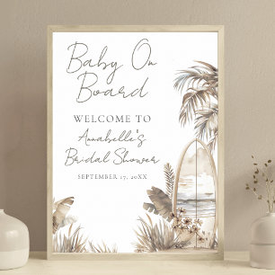 Baby Aan Boord Strand Baby Shower Welkomstbord Poster