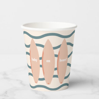 "Baby aan boord" Strand Surfen Ocean Baby shower Papieren Bekers