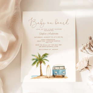 Baby aan boord Summer Surf Baby shower Kaart