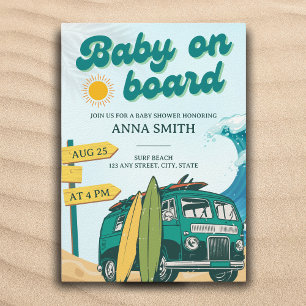 Baby aan boord Surf Beach Baby shower Kaart