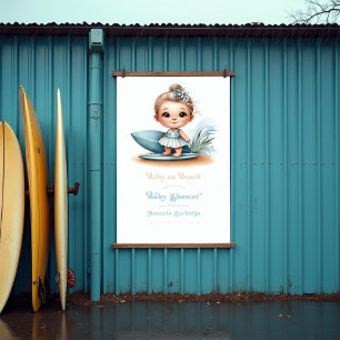 Baby aan boord Surf-thema Baby shower Welkom Poster