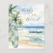 Baby aan boord Surfboard Baby shower uitnodiging (Voorkant)