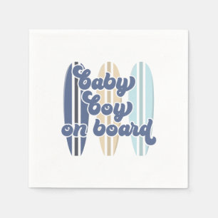 Baby aan boord Surfboard Beach Baby shower Servet