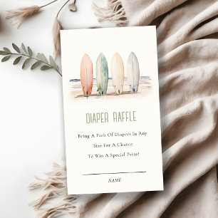 Baby aan boord Surfboard Luier Raffle Baby shower Informatiekaartje