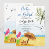 Baby aan boord Surfboard Summer Beach Baby shower Kaart (Voorkant / Achterkant)