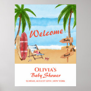 Baby aan boord Surfen Baby shower Welkom Poster