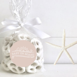 Baby Aan boord Surfen Roze Baby shower Ronde Sticker