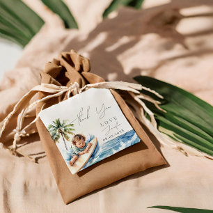 Baby aan boord, surfend Baby shower Bedankjes Labels