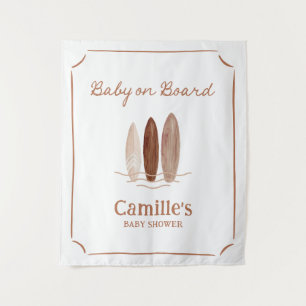 Baby aan Boord Surfend Douche Welkom Wandkleed