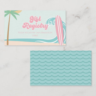 Baby aan boord Surfing Baby shower Register Informatiekaartje