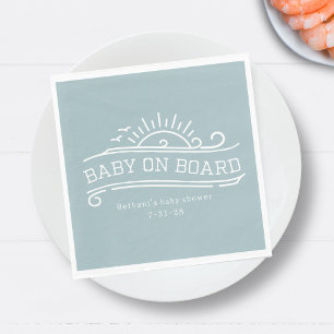 Baby Aan boord Surfing Blue Baby shower Servet