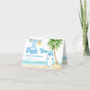 Baby aan boord Surfing Boy Baby shower Bedankkaart