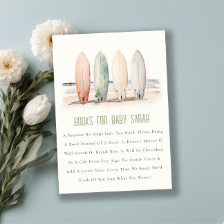 Baby aan boord surfplankboeken voor Baby shower Informatiekaartje
