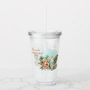 Baby aan boord Tropisch Surf Neutraal Baby shower Acryl Drinkbeker