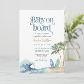 Baby aan boord Uitnodiging, Strand Baby shower Kaart (Staand voorkant)