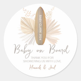 Baby aan boord van Baby shower Dank u Favor Ronde Sticker