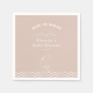 Baby Aan boord van het Baby shower Surfen Servet