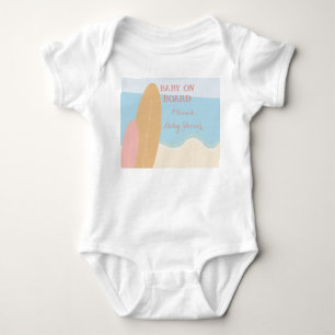 Baby aan boord van het Baby shower voor surfstrand Romper