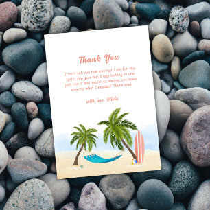 Baby aan boord van het Beach Surfing Baby shower Bedankkaart