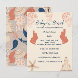 Baby aan boord van het Kustschip Baby shower Briefkaart