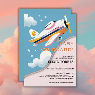Baby aan boord van het Modern Aviation Airplane Ba Kaart