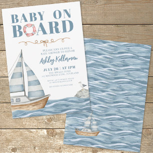 Baby aan boord van het Nautical Boy Baby shower Kaart