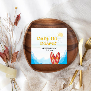 Baby aan boord van het strand baby shower dank u servet