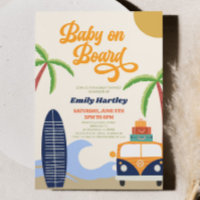 Baby Aan boord van het strand Surf Blue Retro Baby