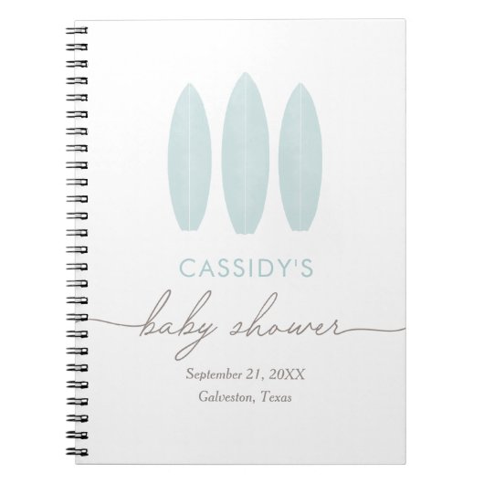 Baby aan boord van het Surfboard Baby shower Guest Notitieboek (Voorkant)