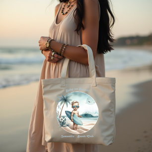 Baby aan boord van het Surven-thema Beach Baby sho Tote Bag