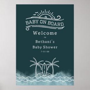 Baby Aan boord van Neutral Slate Baby shower Welko Poster