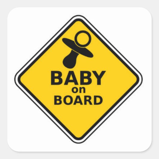Baby aan boord van vierkante sticker (Voorkant)