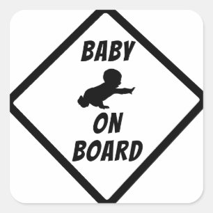 BABY AAN BOORD VIERKANTE STICKER