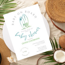 Baby aan boord Waterverf SurfboardBaby shower
