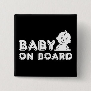 Baby aan boord zwangerschapsaankondiging vierkante button 5,1 cm