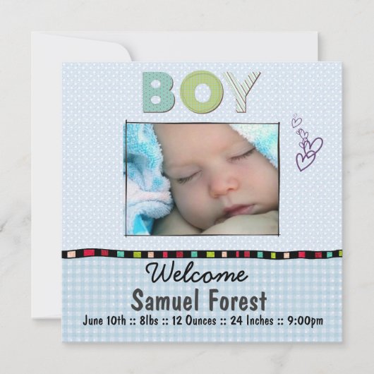 baby aankondiging (Voorkant)