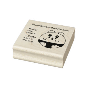 Baby Aankondiging Aankomst Schattige Cartoon Dier Rubberstempel