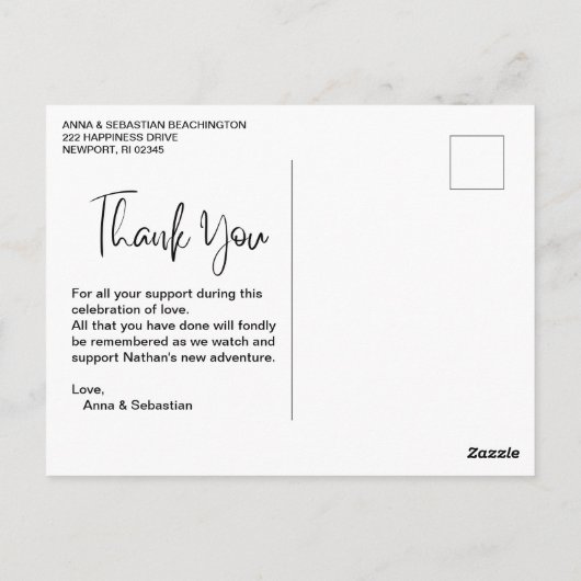 *~* Baby Aankondiging - Dank u Hart Briefkaart (Achterkant)